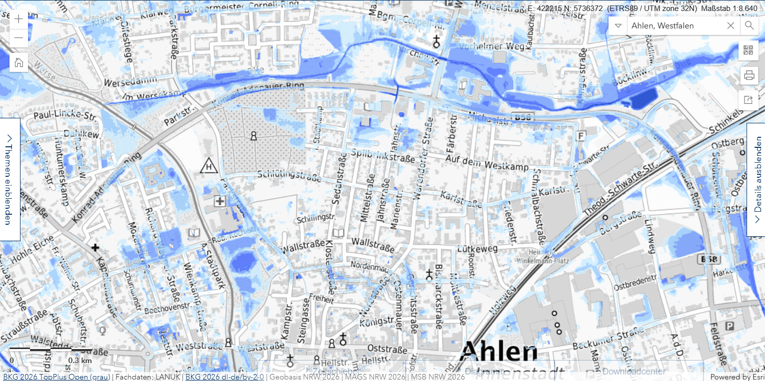 Extremer Starkregen Ahlen
