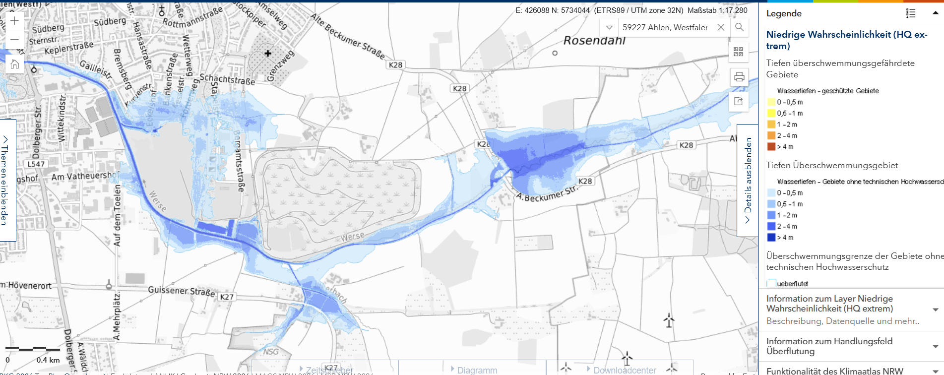 Extremes Hochwasser Ahlen